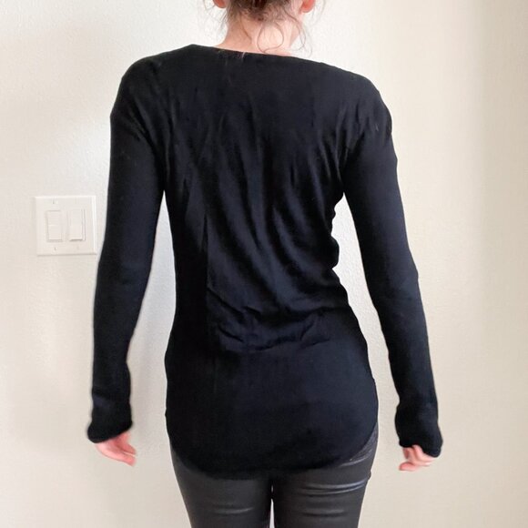 AX Armani Exchange Minimalist 90s V-Neck Cardigan | Merino Wool | Closet Staple - Picture 3 of 8